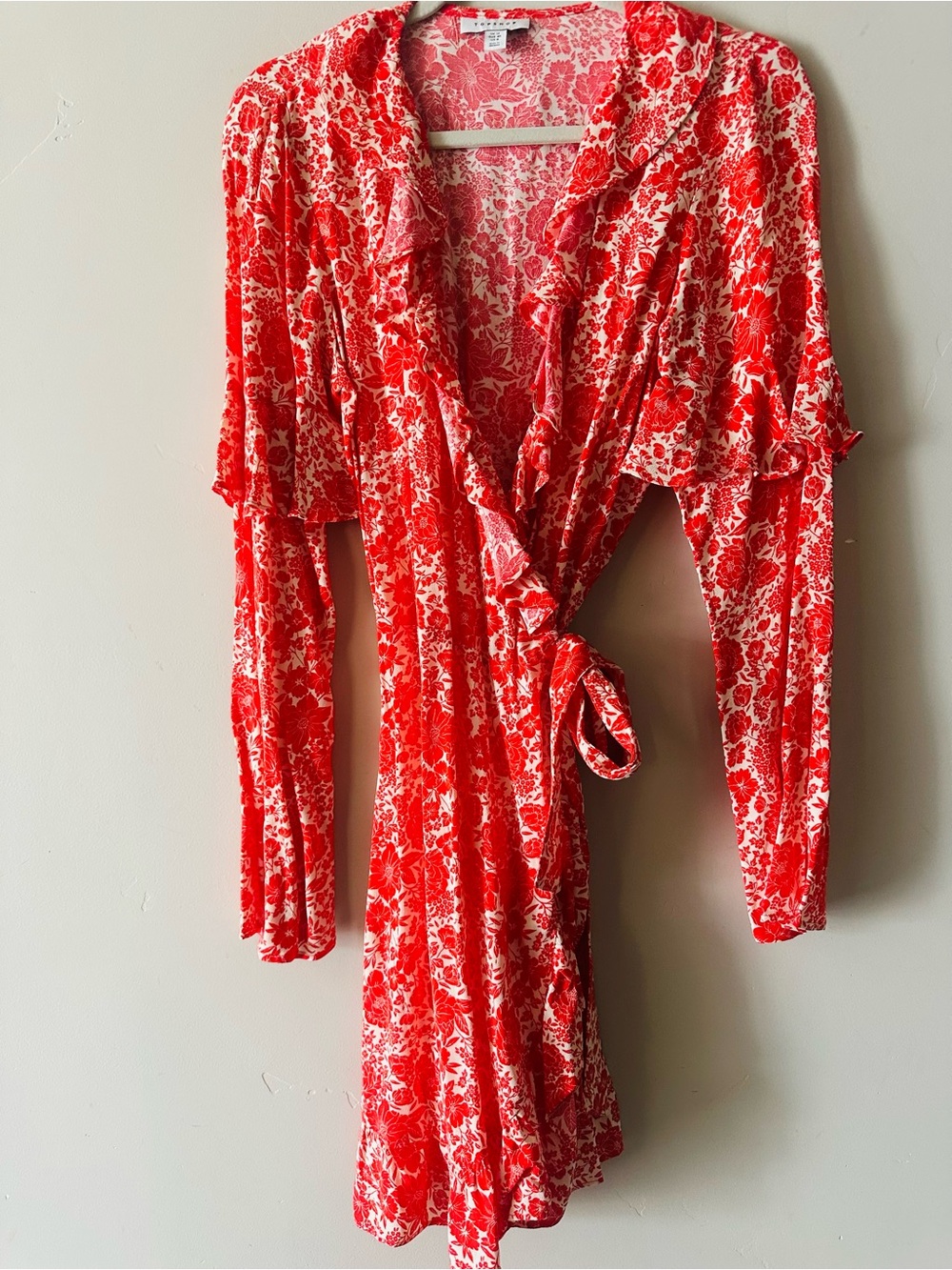 Topshop Red and White Floral Dress